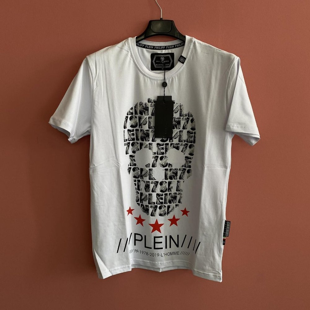 Philipp Plein Men White T-Shirt "XL"